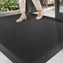 Color&Geometry Large Rubber Outdoor Mats for Front Door Outside & Indoor Entrance Patio Waterproof Heavy Duty Entry Doormat - 36"x48" Black