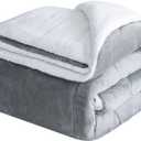 CHOSHOME Sherpa Fleece Blanket- Thick Warm Blanket for Winter, Soft Fuzzy Plush Blanket for Bed, Couch, Travel (Grey, King 90" x 108")