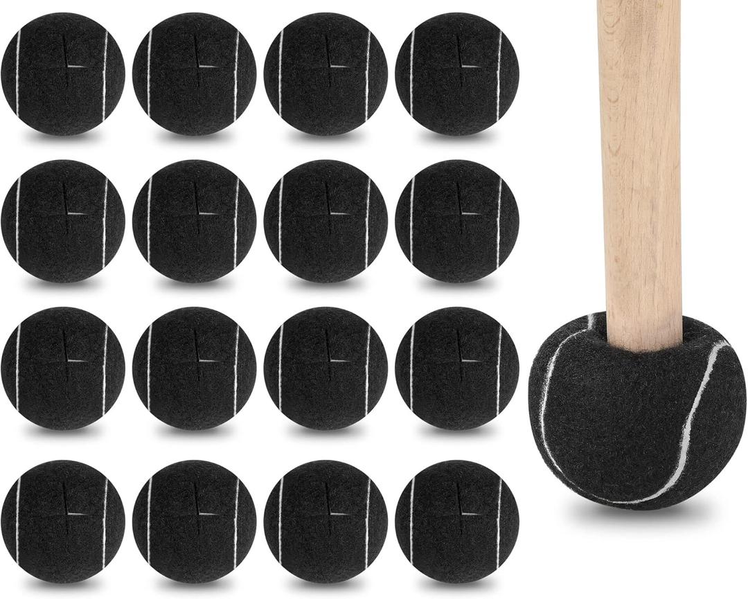 Macarrie 200 Pcs Precut Tennis Balls Bulk Pre Cut Tennis Ball 2.5 Inch Heavy Duty Long Lasting Glide Coverings Non Slip Rubber Chairs Foot Covers for Furniture Leg and Floor Protection(Black)