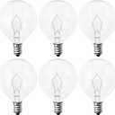 40 Watt E12 Candelabra Base Round Bulbs, G50 Light Bulbs for Full-Size Scentsy Warmer, Chandelier, Decorative Vanity Lights, Ceiling Fans Lights,120V Dimmable Globe G16 1/2 Bulb,2700K Warm White,6 Pack
