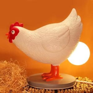 Chicken Egg Lamp, Funny Hen Chicken Table Lamp, LED Egg Night Lght, Resin Chicken with Stepless Dimming Function, Decoration for Home, Bedroom, Study Room