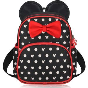 Voikukka Cute Little Girls Mini Backpack Kid Book Bags Mini Mouse Backpacks for Toddler Girl Backpacks Small Preschool Kids Backpack Toddler Bookbag Children Travel Daycare Bag Child Backpack (Black)