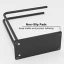 Hand Towel Holder Stand for Bathroom Kitchen Countertop, Matte Black Modern Free Standing Towel Racks with Heavy Base, Holds 2 Towels
