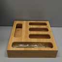 Calmbee 9 IN 1 Storage Bag Organizer for Kitchen Drawer, Bamboo Foil and Plastic Wrap with Cutter, Organizers Compatible Gallon, Quart, Sandwich Snack Size (Natural)