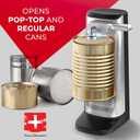 POHL SCHMITT 3 in 1 Electric Can Opener Smooth Edge with Knife Sharpener and Bottle Opener - Easy Push Down Lever - All Standard-Size & Pop-Top Cans, Durable Stainless Steel & ABS, Kitchen Accessories
