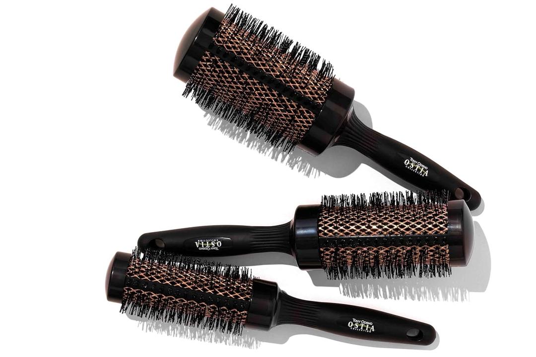 Copper Round Trio Brush Set  Professional Ceramic Thermal Ionic Styling Brushes with Boar Bristles for Volume, Shine & Salon-Quality Blow Drying  Small, Medium & Large Round Brushes
