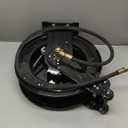 Retractable Hose Reel, Double Arm 3/8 in x 50 ft Heavy Duty Steel Professional Power Wash Hose Reel for Oil/Air/Water 4000 PSI with 5 ft Lead [Pressure cleaning hose not included ]