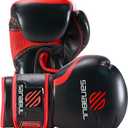 Sanabul Essential Gel Boxing Gloves for Men & Women, Kickboxing MMA, Muay Thai Gloves and Heavy Bag Training Punching & Sparring, Black/ Red 16 oz