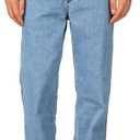 Soojun Mens Casual Loose Fit Elastic Waist Jeans Denim Pants (38W x 30L)