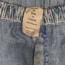Baby Girl Wide Leg Faux Denim Pants Elastic Waist Embroidery Loose Fit Casual Jeans with Pockets Basic Jeans, 7Y