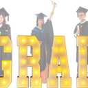 3ft Grad Letters Kit 2025 Numbers for Graduation Decorations, Large LED Marquee Light Up Letters, Class of 2025 Ornaments Sign for Kindergarten High School Party Supplies Dcor (Grad-White)