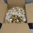 6 FEET Christmas Garland Balls Ornaments Xmas Hanging Glitter Decor for Indoor Outdoor Mantel Party Home Tree, Champagne Gold