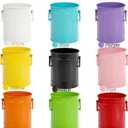 Noamus 9 Pack Metal Pen Holder, Mini Pencil Bucket with Handle, Desktop Pencil Cup Makeup Brush Organizer, Desk Colorful Small Pails, Stationary Supplies Container for Office Classroom School Crafts