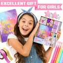 Nollh DIY Journal Kit for Girls - 200+PCS Teen Tween Girl Gifts Trendy Stuff, Stocking Stuffers, Scrapbook Supplies Stationery Set, Art Crafts Kit - Ideal Gifts for 8 9 10 11 12 13 14 Year Old Girl