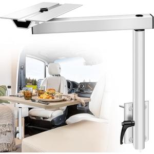 RV Adjustable Table Leg, 360 Degree Rotation Aluminum Alloy Removable RV Table Leg, Height Adjustable RV Table Leg Bracket for Caravan Motorhome Yachts, Easy to Install