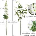 8PCS White Artificial Delphinium Flowers with Clematis Greenery Long Stem Flowers 29.5" Larkspur Artificial Flowers for Wedding Centerpieces Silk Flowers for Home Decor Indoor (White)