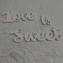 Love Is Sweet Table Decor Hollow Sign Wooden Love Is Sweet Sign for Dessert Table Freestanding Wood Is Wooden Letter Top for Wedding Shelf (White)