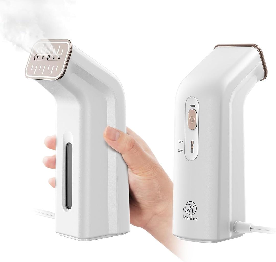 Portable Travel Steamer for Clothes,Dual Voltage & Wrong Voltage Alarm,100-240V Steamer & Iron 2 In 1,Integrated Large 170ml Tank Travel size,12-Min Continuous Steam,Fast Handheld Wrinkle Remover