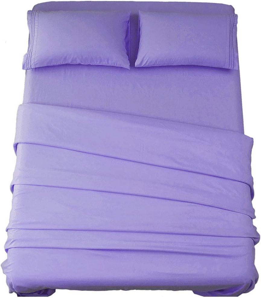 SONORO KATE Bed Sheet Set Super Soft Microfiber 1800 Thread Count Luxury Egyptian Sheets 16-Inch Deep PocketWrinkle and Hypoallergenic-4 Piece (Lavender, King)