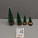 4 PCS Mini Christmas Trees, Artificial Bottle Brush Trees with 2 Modes Timer LED String Lights, Button Cell Battery Powered Desktop Small Pine Trees with Wooden Base for Home Xmas Decor (Warm White)