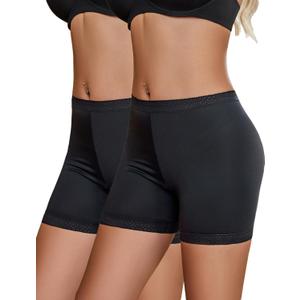 Avidlove Women's Slip Shorts for Under Dresses Seamless Under Shorts Smooth Shaping Boyshorts Panties Anti Chafing Underwear (Black*2) M