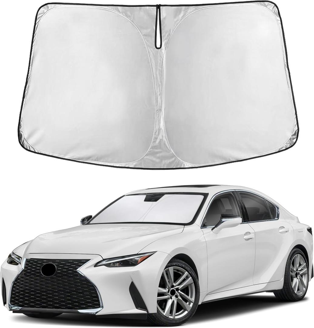 EcoNour Windshield Sunshade Compatible for Lexus IS 300, IS 350, IS 500, IS 250, IS 200T 2014-2024 2025 2026, Sun Visor for Front Window Sun Shade Cover, UV Heat Protector, Car Accessories