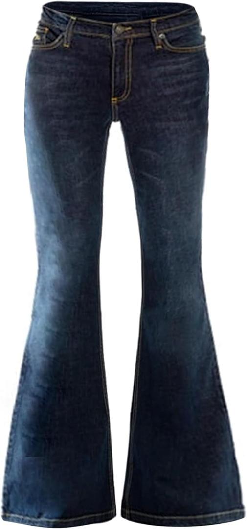 EVEDESIGN 70s Outfits Bell Bottom Pants for Men,Mens Bell Bottom Jeans Flared Jeans (Small, Blue1)