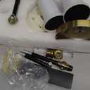 FUNTAPHANTA Battery Operated Wall Sconce Set of Two for Bedroom & Mirror Lighting - Remote Control, Dimmable 3 Color Temp, Wireless Rechargeable Wall Light & Easy Install for Living Room, Hallway (Black Gold)