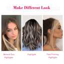 REECHO Side Air Bangs, 12 inch Long Wavy Curly Clip in Bangs Front Side Bangs for Women Daily Use 2 PCS Set Long Temples (Dark Blonde)