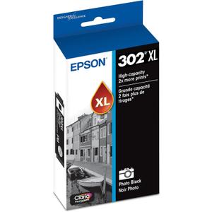 EPSON 302 Claria Premium Ink High Capacity Photo Black Cartridge (T302XL120-S) Works with Expression XP-6000, 6100