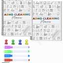 2 Pack Cleaning Planner, Cleaning Schedule and Checklist Organizer, Daily Weekly Monthly Household Cleaning Planner, Chore Chart Notebook for Home, Family Cleaning Tasks, DIY Home Improvement, Editable Template