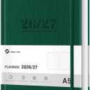 Academic Planner 2026-2027, A5 Daily Weekly and Monthly Agenda Planner
13 Months Faux Leather School Year Agenda from Jul.2026 to Jul.2027 for Student and Teacher 5.75" x 8.4" (Green)