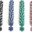 SEETOOOGAMES 100 Pieces 11.5g Clay Composite Dice Striped Casino Poker Chips- 4 Colors (red, Green, Black and Blue)