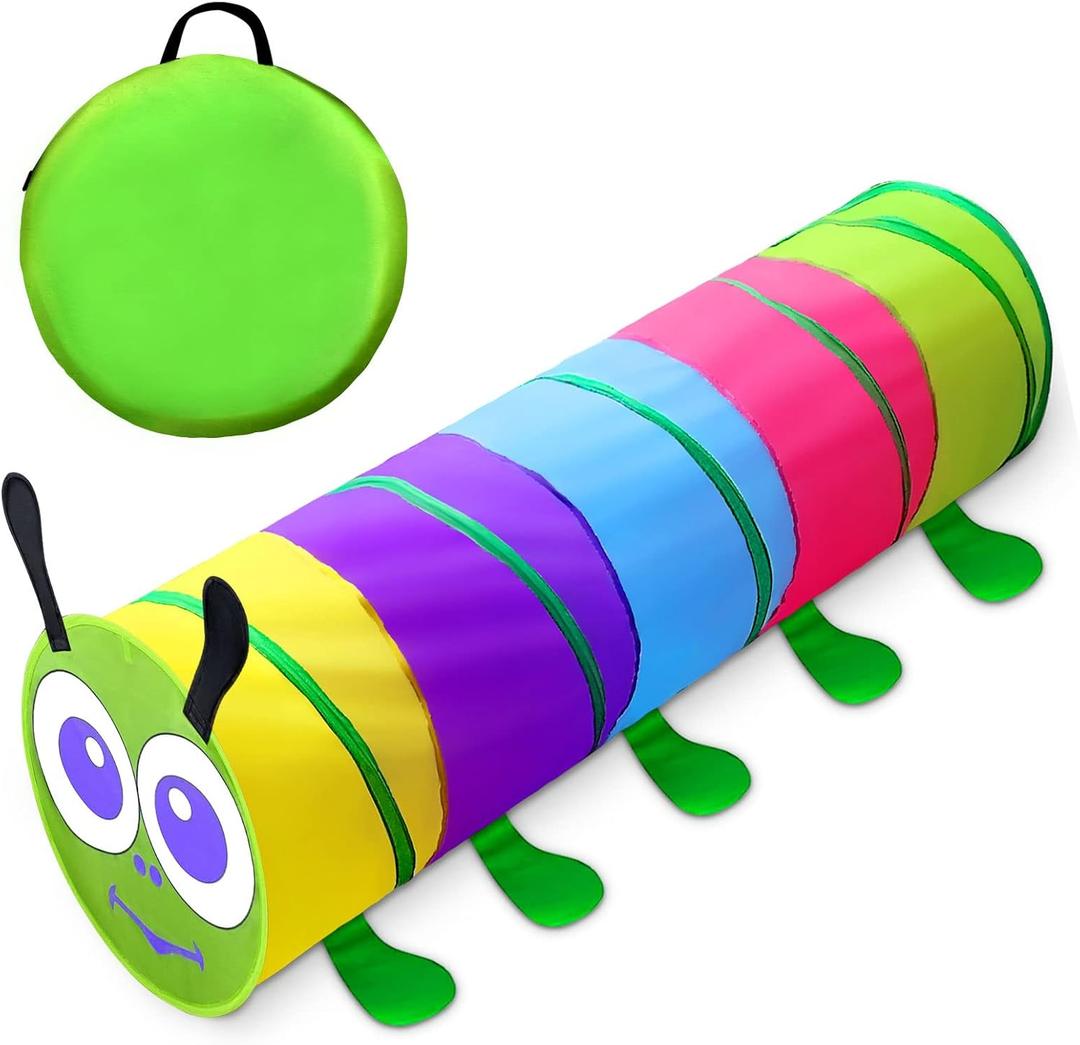Kids Play Tunnel for Toddlers 1-3, 6 Foot Baby with 2 Mesh Sides Pop Up Crawling Toys 1 3 4 Year Old Girl Boy Birthday Gift, Indoor Outdoor Toddler Children or Dog, 72 inches x 17.3 inches x 17.3 inches