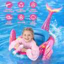 Kids Pool Floats with Water Gun, Mermaid Toddler Inflatable Pool Toys for Kids Age 3-8 Years Old, Summer Outdoor Water, Beach, Swimming Pool Toys Gift for Girls, Pink Mermaid