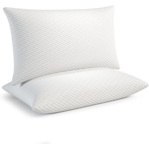 BioPEDIC Memory Foam Pillows - 2-Pack King Size, Shredded Foam Filling for Plush Support & Airflow, Hypoallergenic, Non-Toxic Materials, Supportive for All Sleep Positions, King Size (Pack of 2)