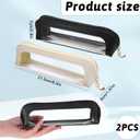 2PCS Clear Makeup Bag, Portable Small Clear Makeup Bag, Small PU Leather Waterproof Makeups Brush Bags with Zipper, Essential for Home and Travel (Apricot Black)