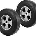 HOIGON 2 Pack 10 Inch Solid Rubber Hand Truck Wheel with 5/8 Inch Ball Bearing, 330lbs Max Load Universal Replacement Tire, Heavy Duty Airless Tires for Wheelbarrows, Carts