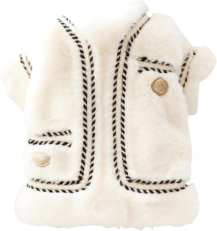 Winter Windproof Elegant Dog Vest Coat Warm Dog Vest for Cold Weather Dog Down Jacket for Exrta Small, Small Dogs D-White S (S(Chest:12.5" Body Length:9.0"))