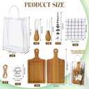Kochorie 6 Sets Baby Shower Prizes for Game Winners 49 Pcs Square Acacia Wood Cheese Board Gift with Knives Spoons Gift Bags Kitchen Towels Bridal Shower Party Favors for Guests