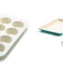 GreenLife 12-Cup Muffin & 13"x9" Cookie Baking Pan Set - Healthy Ceramic Nonstick, Turquoise