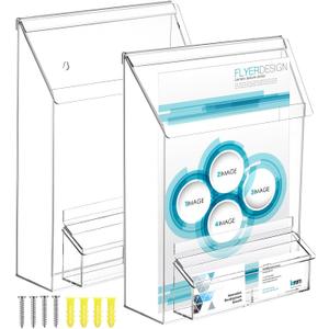 Barydat 2 Pieces Outdoor Brochure Holder with Business Card Holder Waterproof Wall Mount Literature Box Pamphlet Box Acrylic Brochure Organizer for Pamphlet Map Menu 8.75x11.75x2.25 Inch Barydat 2 Pieces Outdoor Brochure Holder with Business Card Holder Waterproof Wall Mount Literature Box Pamphlet Box Acrylic Brochure Organizer for Pamphlet Map Menu 8.75x11.75x2.25 Inch