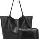 Tote Bag For Women Large Capacity Soft Leather Purse With Interior Pouch Multi-Use For Daily Commute Work Travel