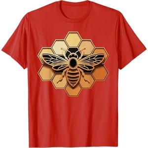 Beekeeper Shirt, Beekeeping - Honeycomb Love for Bees T-Shirt 2XL