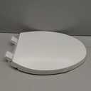Elongated Toilet Seat, 18.5 Soft/Slow Close Oval (Oblong) Toilet Seat for Elongated Toilets, No-Slam Quiet-Close Lid, Easy-to-Install & Clean, Durable Never-Loosen White Plastic Seat