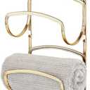 mDesign Metal Towel Storage Unit Bathroom Towel Storage for Towels Practical Towel Rack Also for Bathroom Accessories Brass