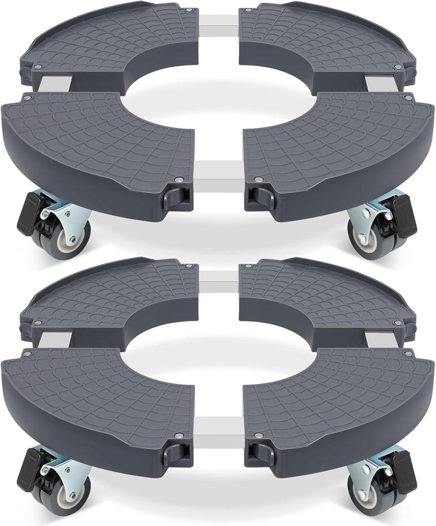 W B D WEIBIDA Round Dolly with Wheels Heavy Duty, Adjustable Pot Dolly 16-20 Inch, Large Plant Mover Indoor Outdoor, Muti Functional Rolling Dolly for Trash Can, Keg, Drum, Barrel