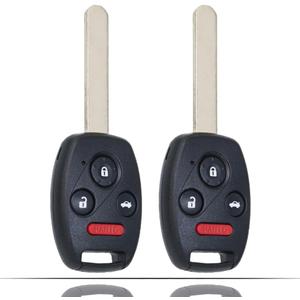 Key Fob Keyless Entry Fits for Honda Civic 2006 2007 2008 2009 2010 2011 2012 2013 Remote Control Head Key Replacement 35111-SVA-306 N5F-S0084A 46 Chip 4 Button (Set of 2)
