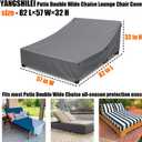 Double Lounge Chair Cover 100% Waterproof Outdoor Chaise Lounge Cover 600D Weather Resistant Material, UV Protection, Windproof Design Double Wide Patio Lounge Chairs Covers (Grey)