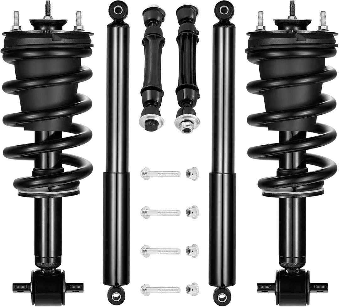 BDFHYK 2PCS Front and 2PCS Rear Shock Absorbers and Front Balance Bar Absorber kit Compatible with Chevy GMC Silverado Sierra 1500 Replacement Struts Shocks Assembly for 239112 4345074 K700432